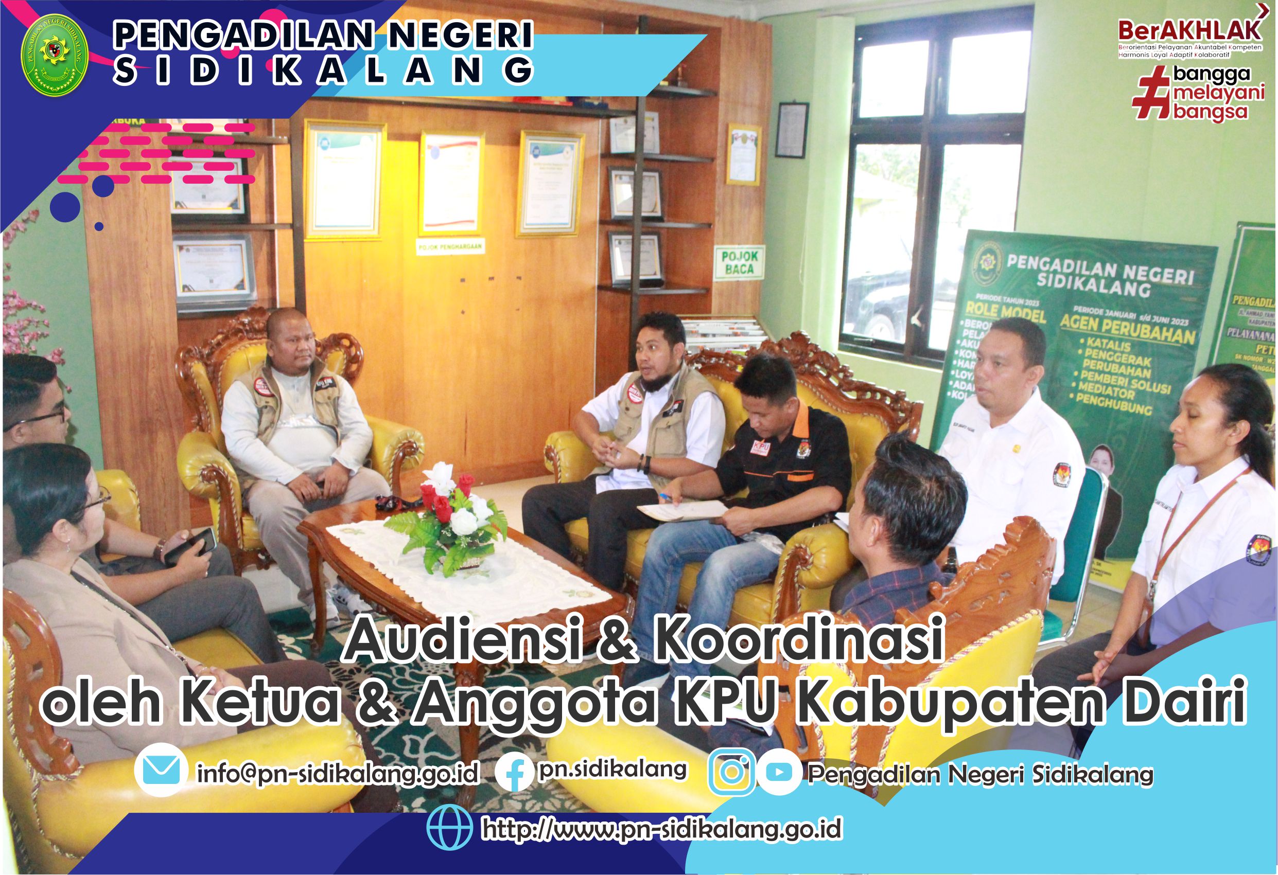 Audiensi dan berkoordinasi oleh Ketua dan Anggota KPU Kabupaten Dairi 